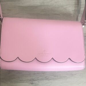 kate spade Pink Scallop-Trim Leather Crossbody Bag